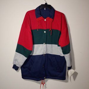 Vintage 90s Be in the Current Seen Reversible Colorblock Jacket 2 in 1 O…